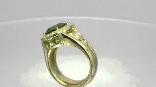 3 Carat Oval Green Tourmaline Ring