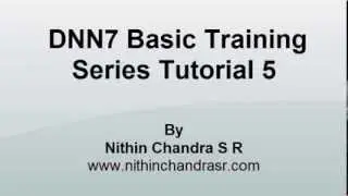DotNetNuke(DNN) 7 Basic Training Series - Tutorial 5 | SEO,Title,Meta Description,Meta Keywords