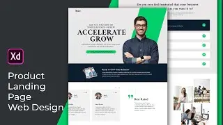 Product landing page web design in Adobe XD