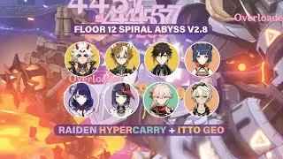 Itto Geo - Xiangling and Raiden Hypercarry - Floor 12 Spiral Abyss 2.8 (Genshin Impact)