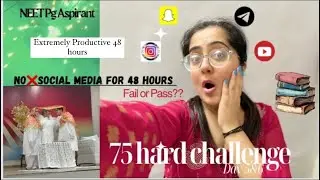 Vlog - 59 Day 5 of 75 Hard Challenge | No ❌❌ Social Media | Neetpg Aspirant || Mis.Medicine