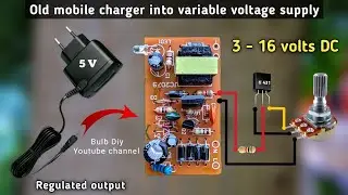 How to turn mobile charger into variable power supply l Fixed voltage adapter to (3-16) volts output