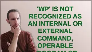'wp' is not recognized as an internal or external command, operable program or batch file