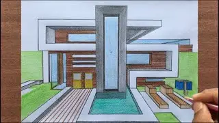 How to Draw a House in 1-Point Perspective Step by Step