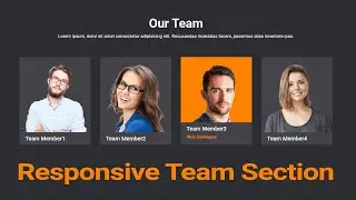 Responsive Our Team Section design using HTML CSS And Bootstrap | CoderRishad