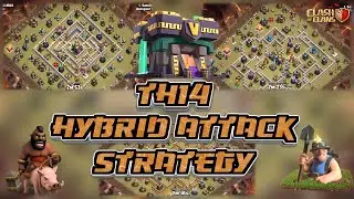 Town Hall 14 Hybrid Attack Strategy TOO OP! | Queen Charge Hog Miner Attack Strategy - COC