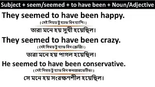 Subject + seem/seemed + to have been + Noun/Adjective