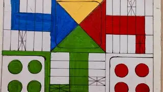 How To Draw Ludo Board Game On Paper / Ludo Step By Step Very Easy  / Ludo Drowning 