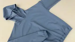 Hooded, Pocketless Sweatshirt Cutting and Sewing / M-L Size Compatible Sweatpants