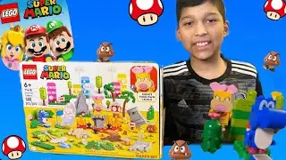 Super Mario LEGO Maker Set | Blue Yoshi Vs Wendy | Kid’s Fun | J BROTHERS