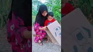 kepala kardus untuk si bocil