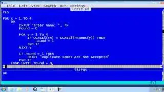 QBasic Tutorial 21 - Preventing Duplicate Data In The Same Array - QB64