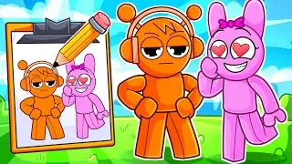 Oren & Pinki SPRUNKI BECOME What THEY DRAW In Roblox! (Incredibox)