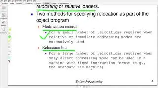 26.  Loader - Machine Dependent Features - Relocation