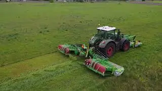 Работа в поле косилки КМР-9ВТ с трактором FENDT