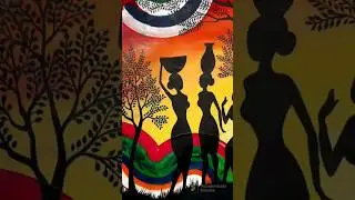 Fabric tribal painting #viral #shorts #fabricpainting #tribalart