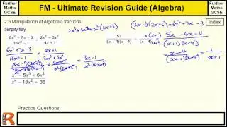 Algebraic Fractions - Ultimate revision guide for Further maths GCSE