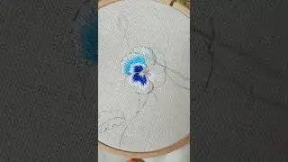 Вышивка гладью цветы / pansy flower embroidery 
