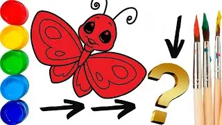Bolalar uchun chiroyli kapalak chizish| draw a beautiful butterfly for kids| Рисуем красивую бабочку
