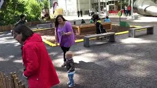 Dinosaurs act hungry but get distracted by kids who think they are “cute”…