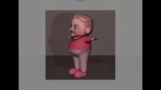 [MAYA] Pink PaPa - Character modeling (wireframe on shaded)