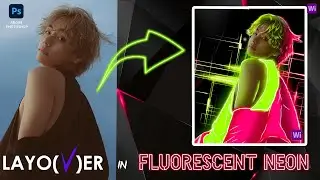 B T S V Layover in Fluorescent Neon Edit / BTS Taehyung Layover Concept Photo Edit 
