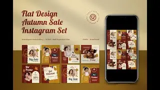 Download Brown Flat Design Autumn Fashion Instagram Pack Stock Graphics