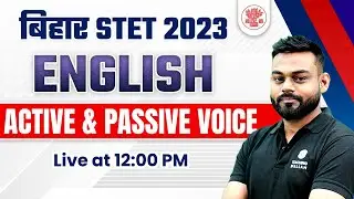 English for Bihar STET 2023 | English Grammar | Active and Passive voice | English by Sharad Sir