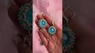 Кристальные серьги. Контакты для заказа в комментариях. #украшенияназаказ #серьгиизбисера