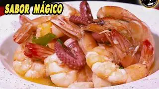 🚀 CUARESMA Gourmet en Casa! CAMARÓN al MOJO de AJO con PULPO