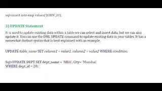DML – Data Manipulation Language
