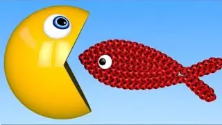 Learn Colors Underwater with PACMAN and Colorful Fish Shapes | Fun Video for Kids