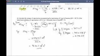 Entropy for Phase Changes