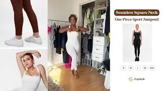 Shapewear Seamless Square Neck Tank Workout Jumpsuit