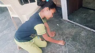 నందన ముగ్గు వేస్తుంది. ఎలావుందో మీరే చెప్పండి.#muggulu #viral #nanduandhanith