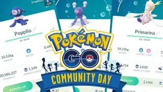 Shiny Primarina debut in pokemon go || Popplio community day #gaming #anime