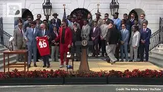Kansas City Chiefs' Travis Kelce Tries to Speak from Presidential Podium, Immediately Gets Shut Down
