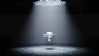 Suzanne with Volumetric Lighting Created in Blender