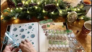 Christmas Stickers! (No Talking version) Filling in the Sticker Album! ASMR Crinkles.