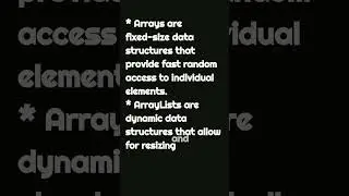 Arrays v/s Arraylist