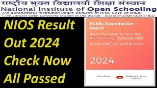 NIOS Result Declared March April 2024 Nios Result Out for Secondary and Sr Secondary Class 2024