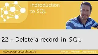 Learn SQL – 22 Delete a record in SQL