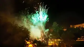 Golden Rain Fireworks in Honor of the Virgin in Valencia, Spain
