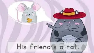 AT short vowel story. Short A story CVC words. "The cat's hat"