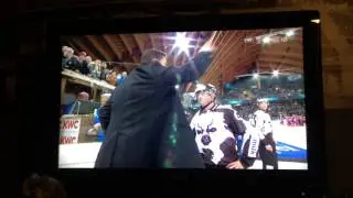 Guy Boucher attacks Referee verbally | Spengler Cup 2014 | Team Canada vs Genève-Servette HC