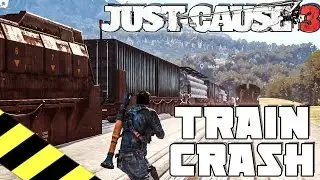 Just Cause 3: Drivable Train ?! (Huge Train Crash)