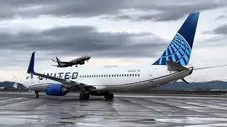 Very Rare 737 MAX 8 BBJ Departing Medford