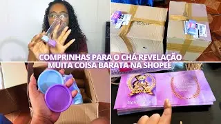 COMPRINHAS PARA O CHÁ REVELAÇÃO | PREÇOS E COMPRAS NA SHOPEE | LILÁS E AZUL