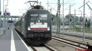[HD] Sonderzug mit Dispolok und DR Wagen in Warnemünde und BR 101 Blauer Streifen IC