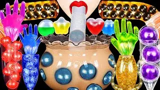 ASMR RAINBOW DRINKS *GIANT BOBA BUBBLE TEA, HONEY JELLY, VAMPIRE FROG EGGS, 신기한 물먹방 DRINKING SOUNDS